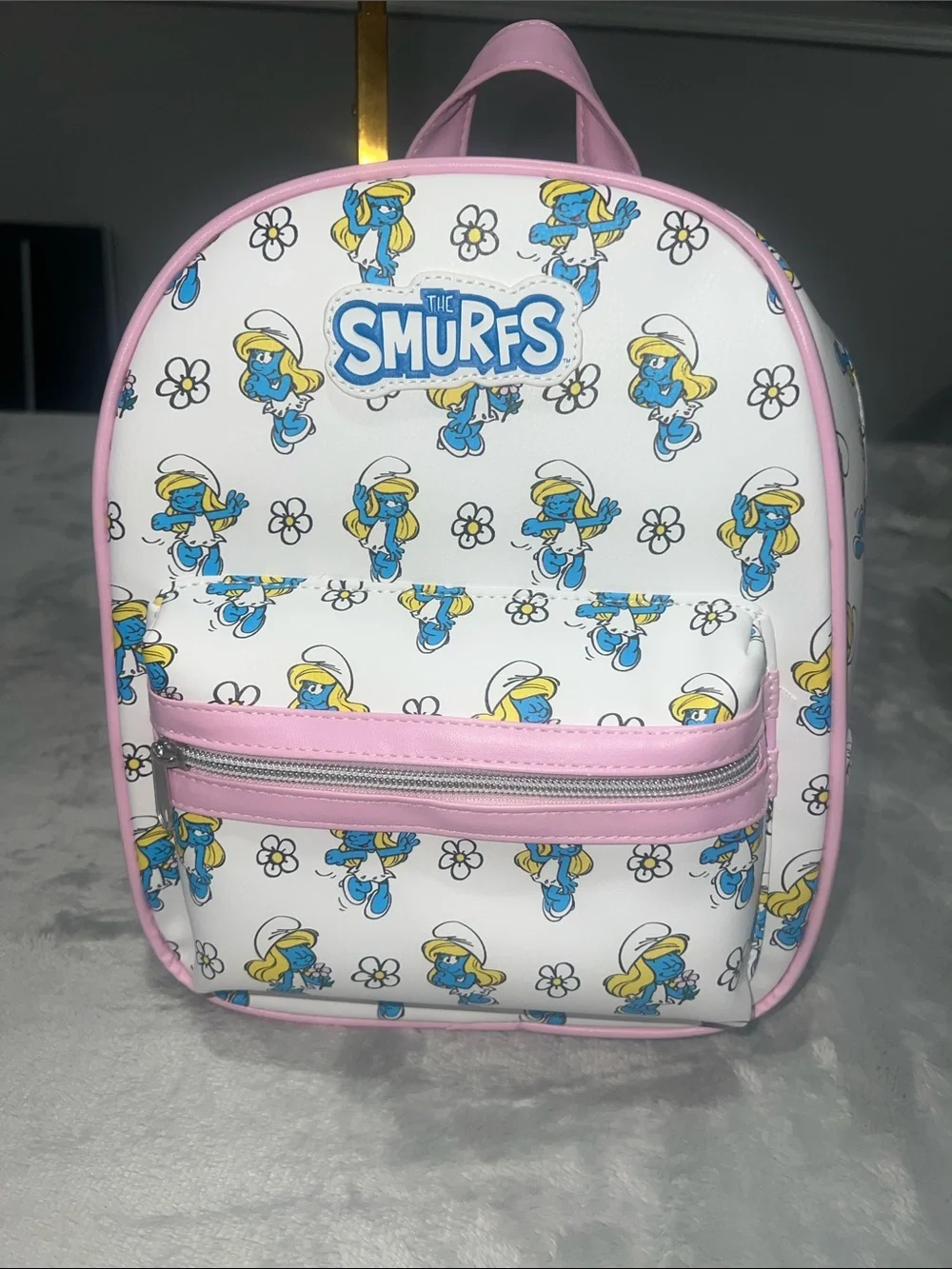 The Smurfs Smurfette Mini Backpack in White & Pink